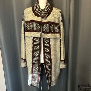 Zara Oversized Aztec Southwestern Cardigan/Jacket  Small